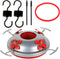 6 Pack Hummingbird Feeder Bottom Replacement Parts Base Set includes Feeder Base, 1 Pcs Replacement Seal Rings, 2 PCS Moat Hook and 2 Pcs Brushes...