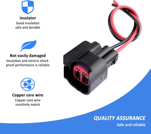 2PCS EV6 Fuel Injector Connector - Professional Car Accessories Fuel Injector Wiring Harness for Coupling Circuit to Injectors - Compatible with F...