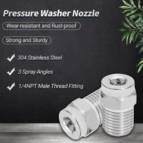 MroMax Pressure Washer Nozzle, 1/4NPT Thread 304 Stainless Steel Spray Tip, 1Pcs (40 Degree, 1.2mm Orifice Diameter) Silver Tone...