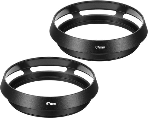 PATIKIL 67mm Lens Hood, 2Pcs Standard Vented Matte Surface Anti-reflective Inside Hollow Lens Hood for Universal Camera Lens, Black for Nikon, for...