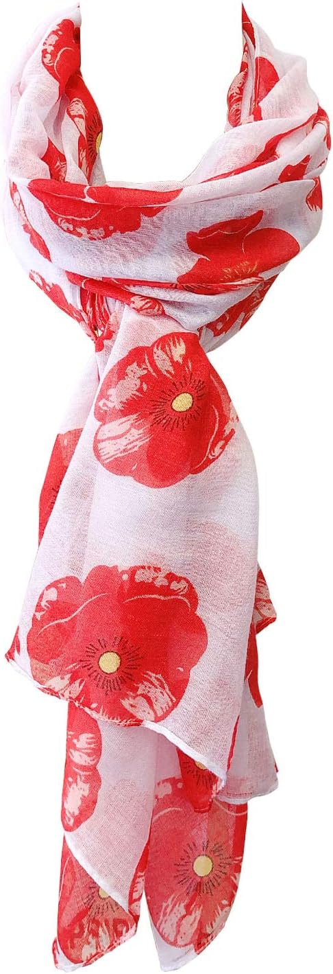 Wrapables® Lightweight Poppy Floral Print Long Scarf...