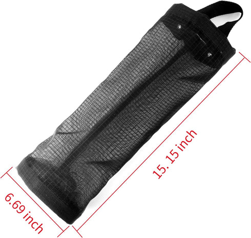 Hanging Folding Mesh Garbage Bag Organizer Trash Bags Holder Recycling Containers Plastic Waste Bag Storage for Kitchen With Adhesive wall hooks (...