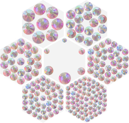 Massive Beads 6500pcs+ Flatback Glass Hotfix Iron On Rhinestones Crystal for DIY Making with 1 Tweezer & 1 Picking Pen for Shoes, Clothes, Face Ar...