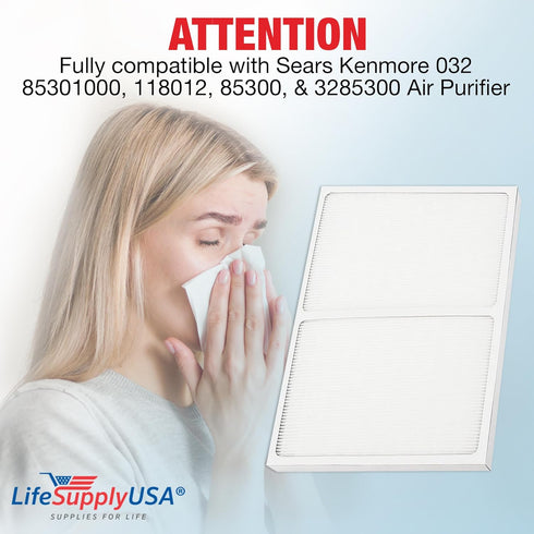 True HEPA Air Cleaner Filter Replacement 85301 Compatible with Sears Kenmore 032 85301000, 118012, 85300, 3285300 Air Cleaners by LifeSupplyUSA...