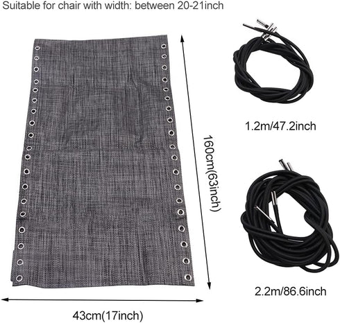 CALIDAKA Zero-Gravity Chair Replacement Fabric,63" x 17" Recliner Mesh Canvas,Lounge Chair Fabric with Ropes,an-ti-Gravity Folding Lounge Repair C...