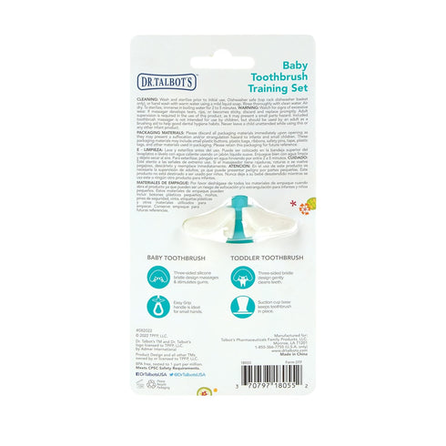 Dr. Talbot's 2-Piece Infant Toothbrush Training Set with Easy Grip Handle - 6+ Months...
