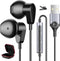USB Headphone for PC Laptop Wired Earbuds Computer Headset with Microphone Volume Control Mute Button Mic Lightweight Noise Canceling in-Ear Corde...