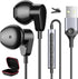 USB Headphone for PC Laptop Wired Earbuds Computer Headset with Microphone Volume Control Mute Button Mic Lightweight Noise Canceling in-Ear Corde...