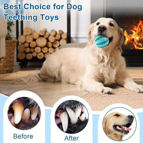 Chew Toy Balls 2pack Interactive Dog Treat Dispensing Ball Rubber Dog Puzzle Toy Chewing Toys for Boredom and Brain Stimulating Game Puppy Teethin...