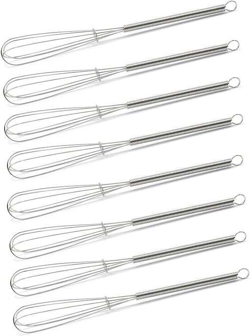 Mini Whisks 7 inch 8Pcs Stainless Whisk, Hand Egg Mixer for Flour Cake Egg, Kitchen Cooking Baking Use Whisk...