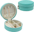 Travel Jewelry Case, Small Round Travel Jewellery Organiser for Women, Waterproof Portable Travel Jewelry Box (Blue)......