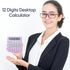 Desktop Calculator 12 Digit,Dual Solar Power and Battery,and LCD Display, Big Buttons, for Home, Office, School, Class and Business, 4 Function Sm...