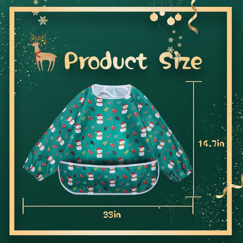 Little Dimsum Full Sleeved Feeding Bib 2 Pack,Baby & Toddler Waterproof Bib Apron,Food Protection Large Pocket Eating Smock 6-48 Months...