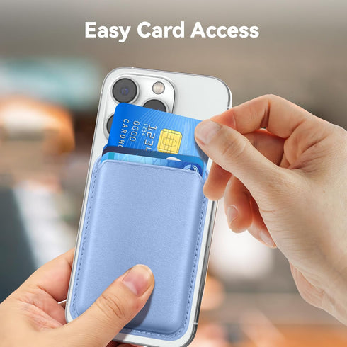 Magnetic Wallet Cell Phone Card Holder for Phone Case with Mag-Safe, Stronger Magnetic RFID Leather Phone Wallet Stick on Series of iPhone 15/14/1...