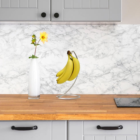 Blue Donuts Modern Banana Hanger - Chrome Banana Stand for Kitchen Countertop...