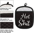 Funny Oven Pads Pot Holder with Pocket for Baker Hot Shit Humor Gift Gag Baking Gift (Hot Shit)...