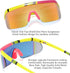 FEISEDY Oversized Mirror Shield Sport 80s Sunglasses Ski Goggles Flat Top One Piece Futuristic Visor Women Men B2522...