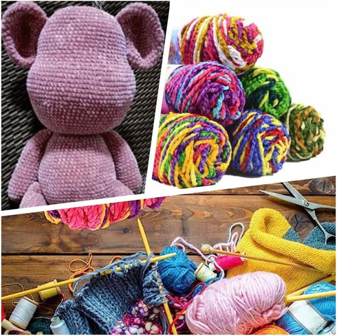 Multicolor 200g/Roll Velvet Yarn Polyester Blended Cotton Chenille Crochet Knitting Yarn Soft Baby Yarn Thread Thick Scarf DIY Hand-Knitted......