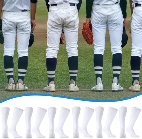 6 Pairs Stirrup Sanitary Liner Baseball Socks Under Stirrup Sanitary Liner Softball Tube Socks Multi Sport Field Hockey Football Socks for Adults...