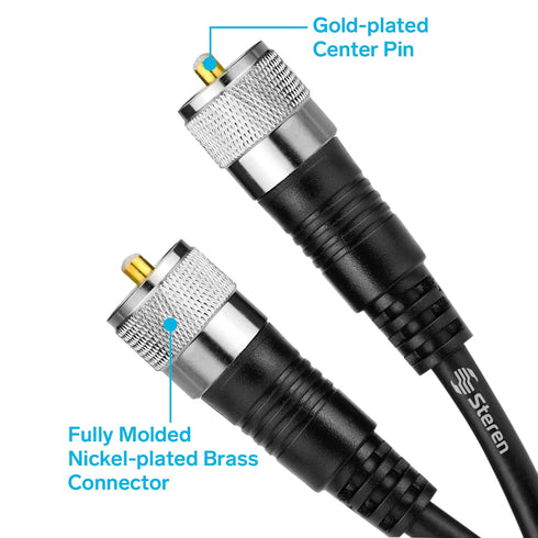STEREN Coax Cable - Coaxial Connector - 3 ft Antenna - RG8X Coaxial - UHF Antenna Cable - Male to Male - RG8X Coax - 0.9 M 205-703...
