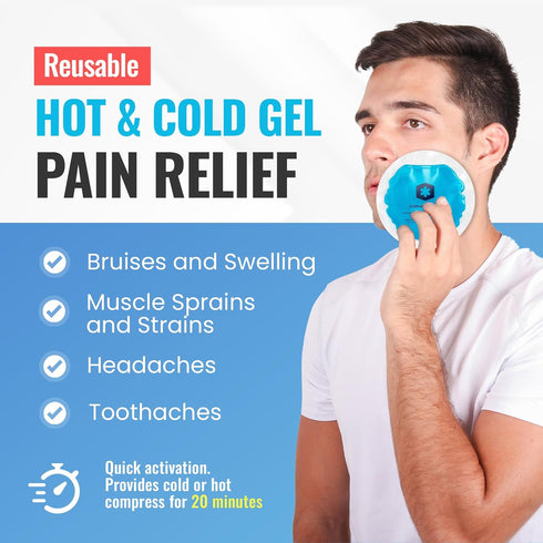 ICEWRAPS Round Ice Packs for Injuries Reusable, Hot and Cold Gel Ice Packs for Injuries, Hot and Warm Compress Soft & Flexible, Fast Relief & Reco...