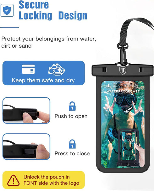 Waterproof Phone Pouch, IPX8 Waterproof Phone Case Cellphone Dry Bag Compatible for iPhone 15 14 13 12 Pro, Galaxy S20/S10/S9/S8 for Beach Pooling...