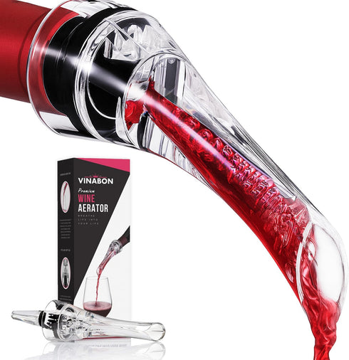 VINABON Wine Aerator Pourer Spout 2025 – Professional Wine Aerator Attaches to Bottle for Improved Flavor, Enhanced Bouquet, and Rich Finish. No-D...