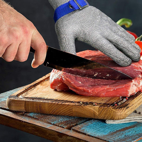 1 Pack Level 9 Cut Resistant Gloves, Food Grade for Stainless Steel Mesh Metal Glove, Kitchen Cooking Gloves for Women and Men, for Butcher Meat C...
