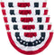 5 Pieces American Pleated Fan Flag, 3 X 1.5 Ft USA Patriotic Pleated Fan Flag 4th of July Half Fan Banner Decoration for Independence Day Porch Ga...