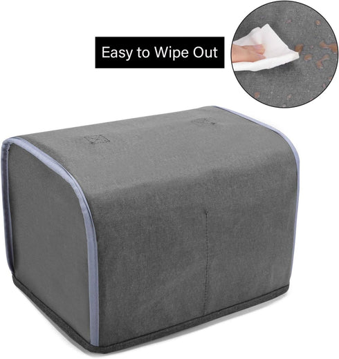 Yarwo 2 Slice Toaster Cover with Pockets and Top Handle, Nylon Toaster Cover Fits for Most Standard 2 slice Toasters, Gray with Arrow...