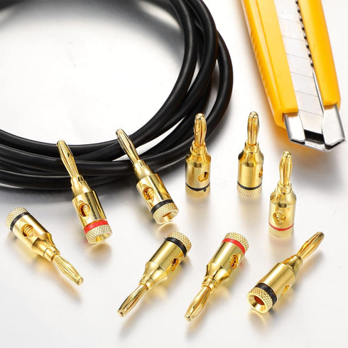 60 Pcs Banana Plugs Gold Plated Speaker Banana Plugs 30 Pairs/ 60 pcs Banana Adapter Connector for Speaker Wire, Wall Plate, Home Theater, Audio/V...