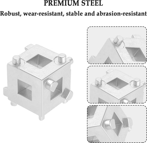 Car Cube Brake Caliper Compression Tool,Durable Steel Brake Caliper Tool Fits 3/8" Square Driver,Universal Car Accessories Car Rear Disc Brake Pis...