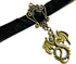 Bronze Dragon Pendant on Black Velvet Choker Necklace Gothic Steampunk Fantasy wyvern Collar...