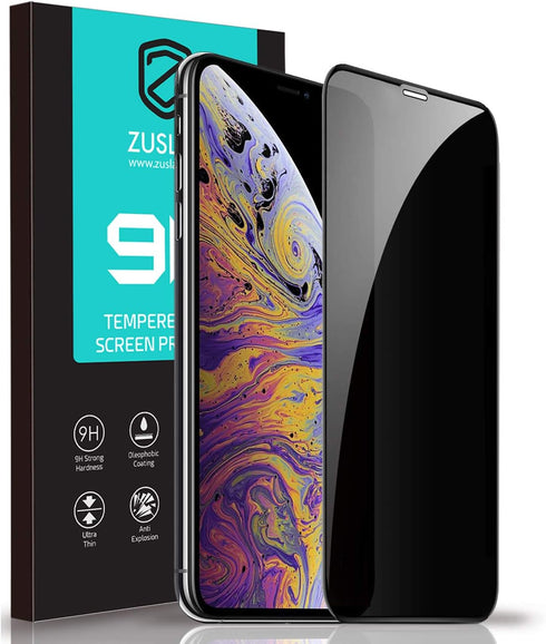 ZUSLAB Privacy Screen Protector Compatible with Apple iPhone 11 Pro, Anti Spy Tempered Glass Screen Protector Full Coverage...