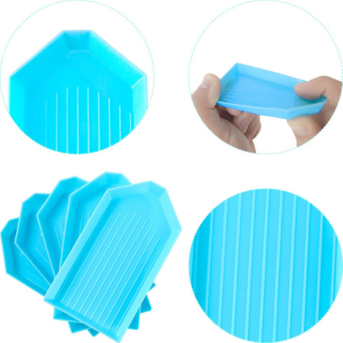 20PCS Blue Plastic Diamond Painting Trays,3.5inches x 1.9inches Bead Sorting Trays Organizer, Diamond Painting Tool Accessories for DIY Art Craft ...