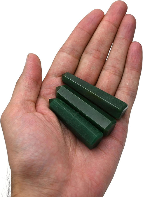 Amazing Gemstone Green Aventurine Crystal Towers ~ Natural Healing Crystal Point Obelisk for Reiki Healing and Crystal Grid (3- Inch)...