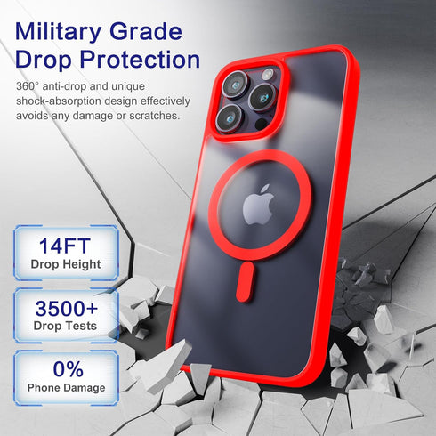 for iPhone 15 Pro Max Case, Compatible with MagSafe, Military-Grade Protection, Yellowing Resistant, Scratch-Resistant Back, Magnetic Phone Case f...