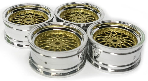 4PCS 65mm RC Rally Car Rubber Tires and Plastic Plating Wheel Rims Set 12mm Hex for 1/10 RC On-Road Rally Drift Racing Car for HSP Tamiya Sakura H...