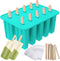 Ozera Popsicles Molds, 10-Cavity Popsicle Maker Molds Silicone Popsicle Molds, Homemade Popcical Molds Ice Pop Molds with 50 Popsicle Sticks, 50 P...