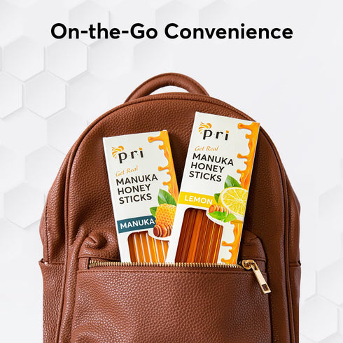 P.R.I Manuka Honey Sticks, Certified MGO 60+, Raw New Zealand Manuka Honey, Perfect for On-the-Go, 10ct...