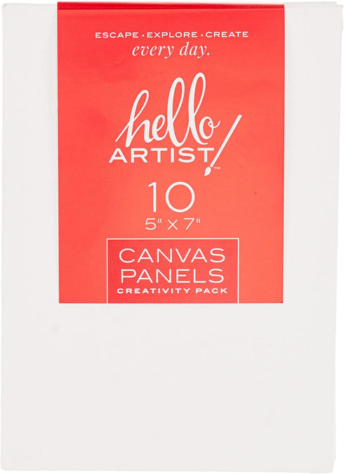 Canvas Panel, 5" x 7", Pack of 10, for Beginner Artists, Suitable for Wet and Dry Media...