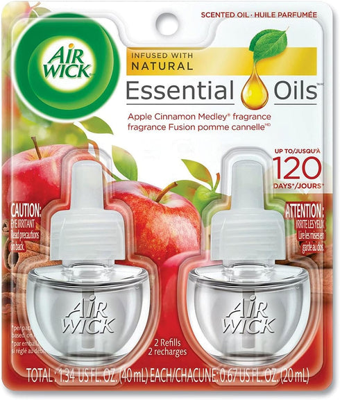 Air Wick Scented Oil Twin Refill Apple Cinnamon Medley (2X.67) Oz....