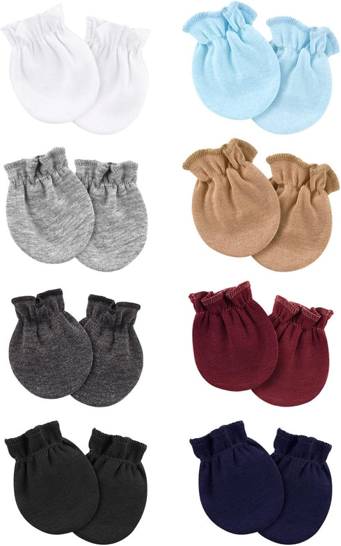 BQUBO Newborn Infant Toddler Mittens No Scratch Cotton Elastic Wrist Gloves Hypoallergenic for 0-6 Months Baby Boys Girls...