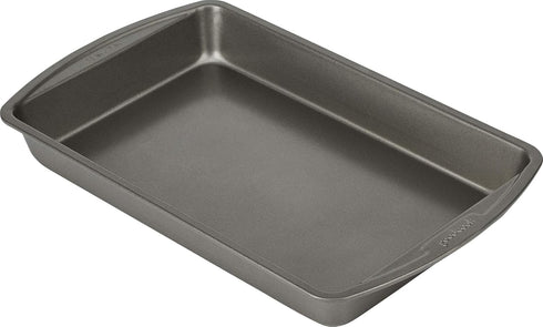GoodCook 11" x 7" Nonstick Steel Cake Baking Pan, Multipurpose Nonstick Baking Pan for Brownies, Biscuits, and Cake, Gray...