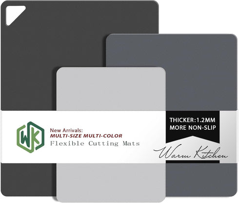 Plastic Cutting Boards for Kitchen, WK Flexible Non Slip Cutting Mat, BPA Free, Dishwasher Safe, Multi Sizes...