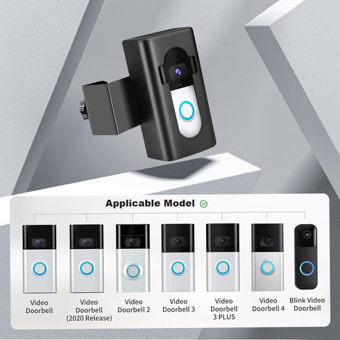 2024 Anti-Theft Ring doorbell Mount no Drill, Video Doorbell Mount Compatible with Blink/Ring Doorbell 4/3/2/1, Cover Holder Not Block Doorbell Se...