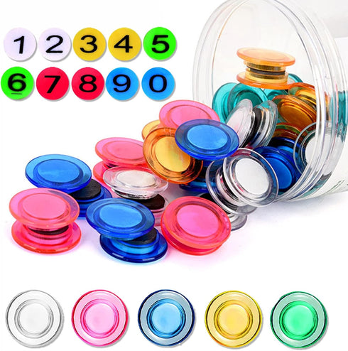 55 Pieces Whiteboard Magnets Dry Board Refrigerator Magnets Mini Round Fridge Magnet with Number Magnets for Home Office Schools Teacher Supplies,...