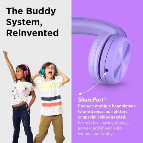 LilGadgets Connect+ Pro Wired Kids Headphones for School w/Microphone, Volume Limiting, Noise Reducing Over-Ear Headset w/Cord, SharePort Technolo...