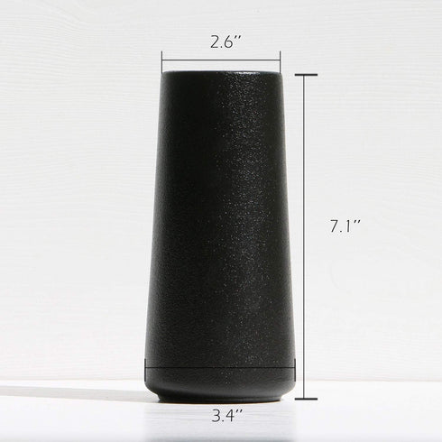 VanEnjoy 7" Desktop Minimalist Black Ceramic Vases Home Office Decoration Frosting Finish Vase (Medium Plain)...