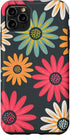 iPhone 11 Pro Max Floral Daisy Flowers Pink Green Orange Grey Pattern AEN021 Case...
